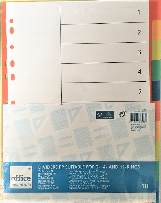 

Przekładki plastikowe Office Essentials A4 10szt