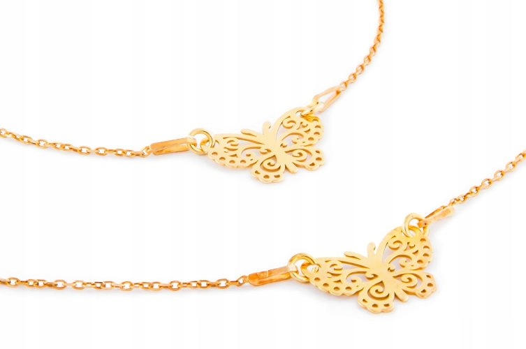 

Komplet Motylek Ażur naszyjnik bransoletka 925