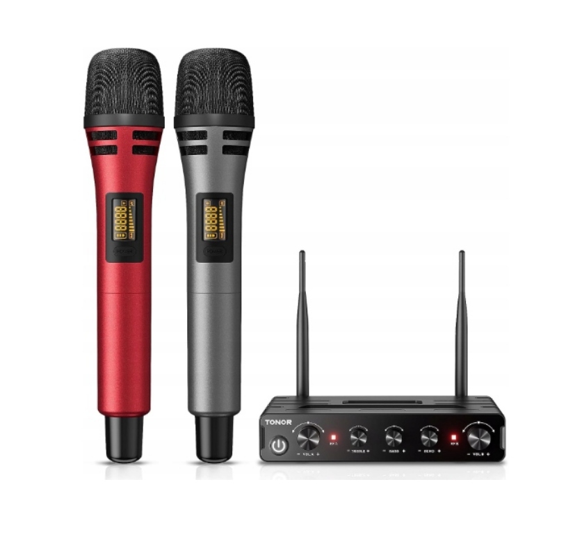MIKROFON TONOR TW350 BEZPRZEWODOWY ZESTAW 2SZT. KARAOKE reprodukcja dźwięku