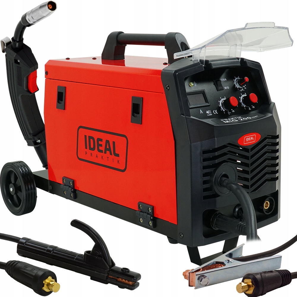 Spawarka inwertorowa Migomat Mig Mma 200A Ideal Praktik 230V Podwozie Igbt
