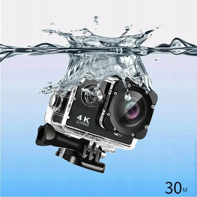 KAMERA SPORTOWA KAMERKA FULL HD WIFI PRO GO WODOODPORNA AKCESORIA UCHWYTY Rozdzielczość 12 Mpx