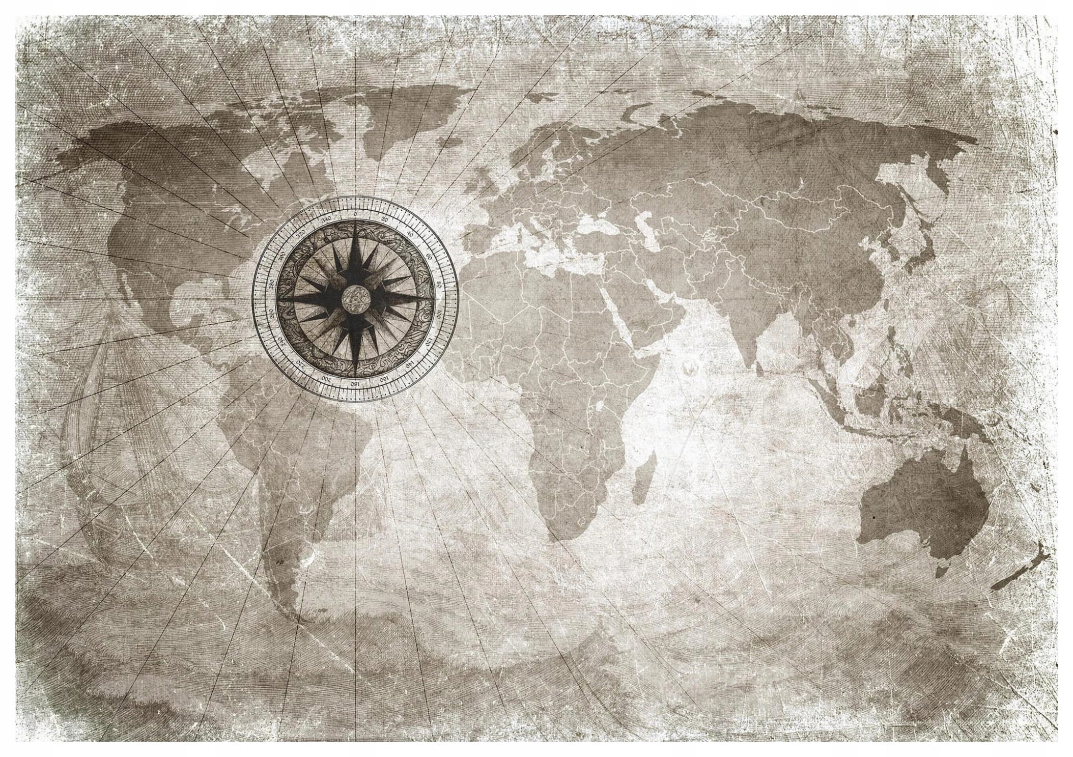 Vliesová fototapeta Mapa sveta Vintage Retro Starý Kompas 300x210 lepidlo