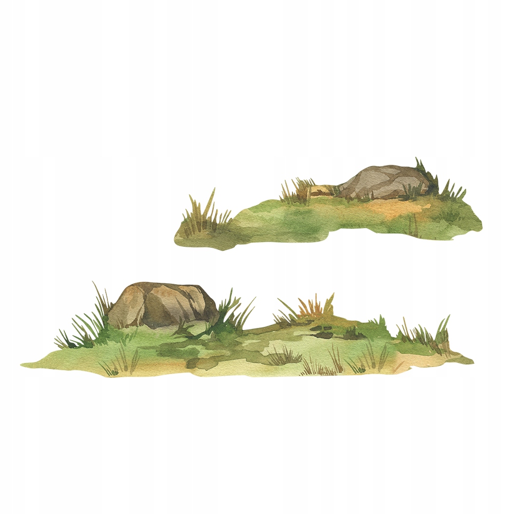 NAKLEJKI NA ŚCIANĘ ZESTAW SKAŁA TRAWA POLANA ROZM. L