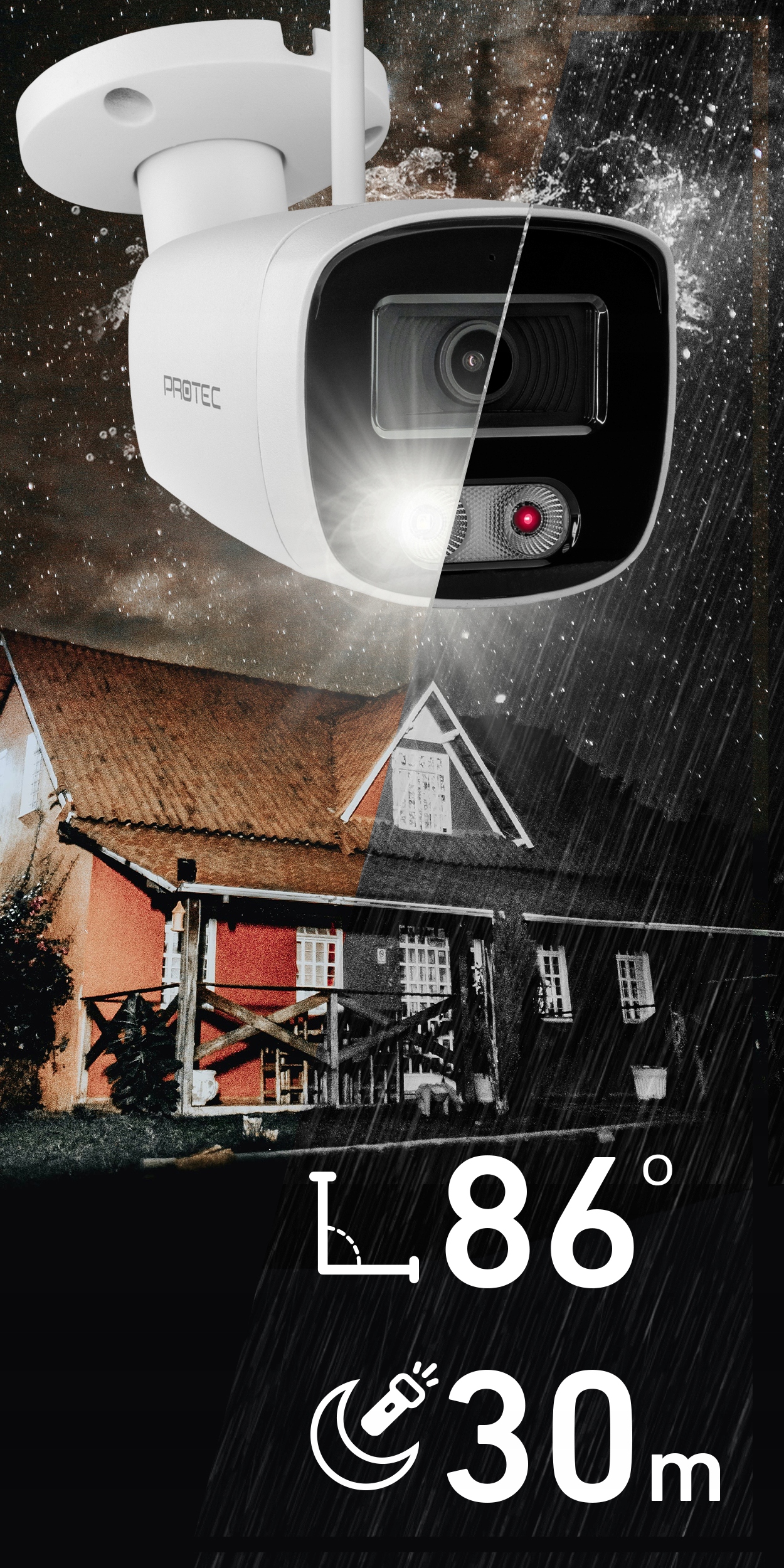 KOMPLETNY MONITORING 2 KAMERY 5Mpx WiFi światło białe IR audio DYSK 2TB Marka Protec