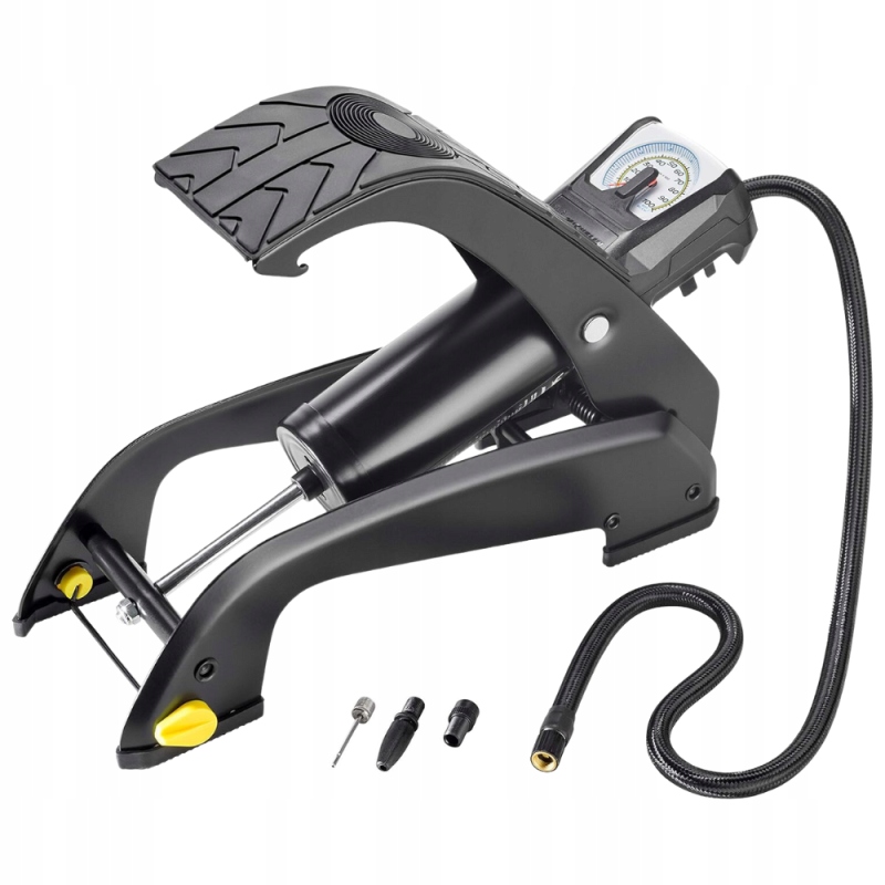 MOCNA POMPKA NOŻNA DO KÓŁ MICHELIN SPRĘŻARKA SAMOCHODOWA ROWERÓW MANOMETR Manometr tak