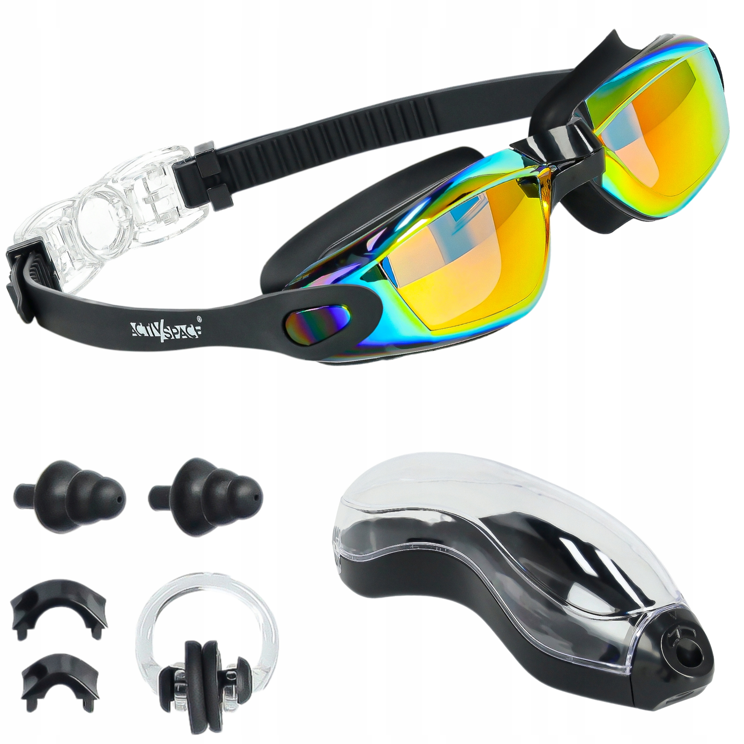 OKULARY GOGLE PŁYWACKIE UV ŁATWE ZAPIĘCIE NA BASEN DO PŁYWANIA ANTI-FOG PRO