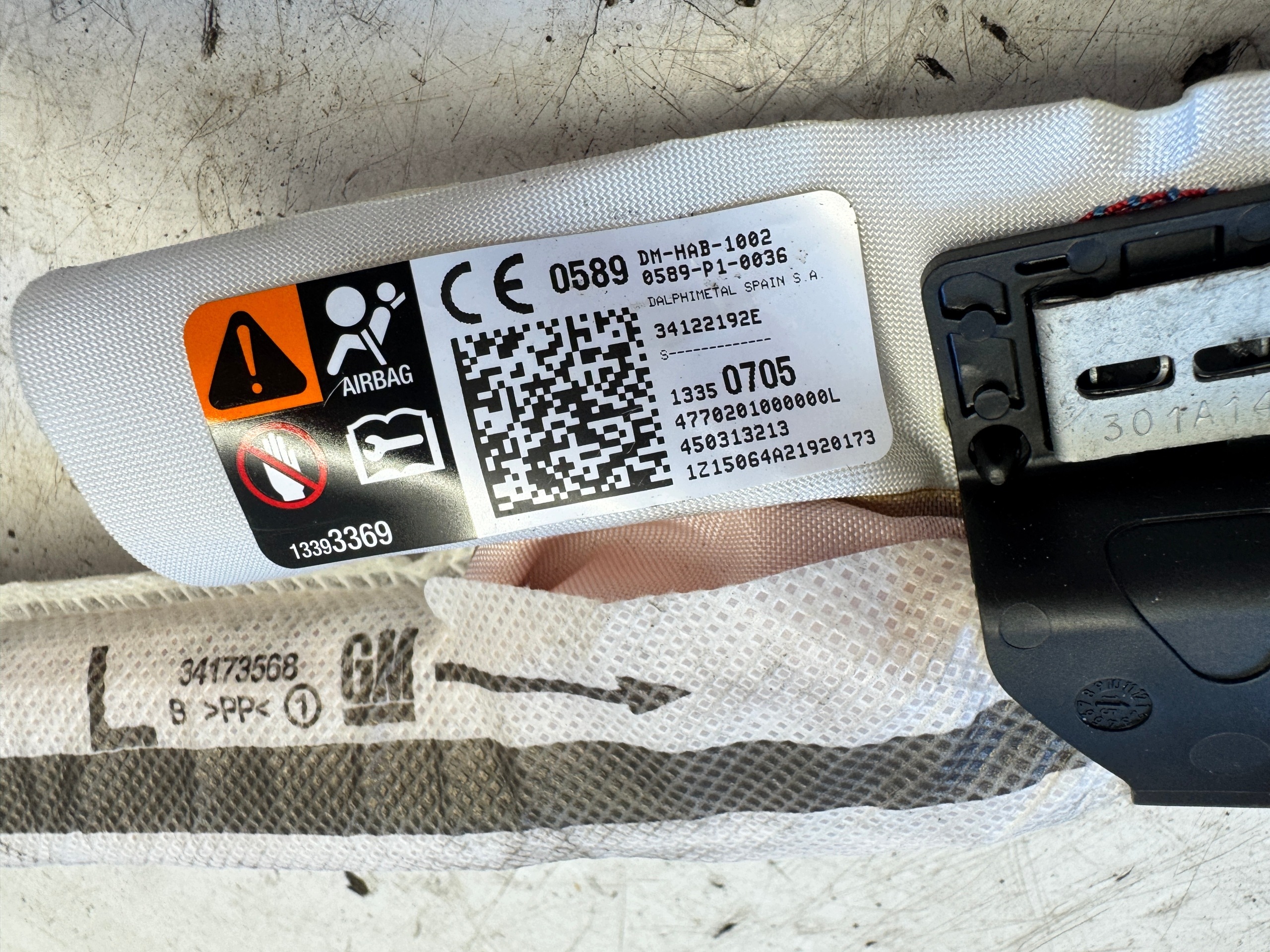 OPEL ADAM dachvorhang airbag luft links original 13350705
