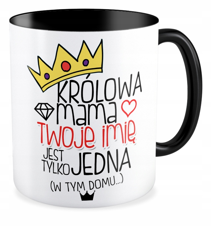 

Kubek czarny prezent dla Mamy lub Taty Twoje Imię