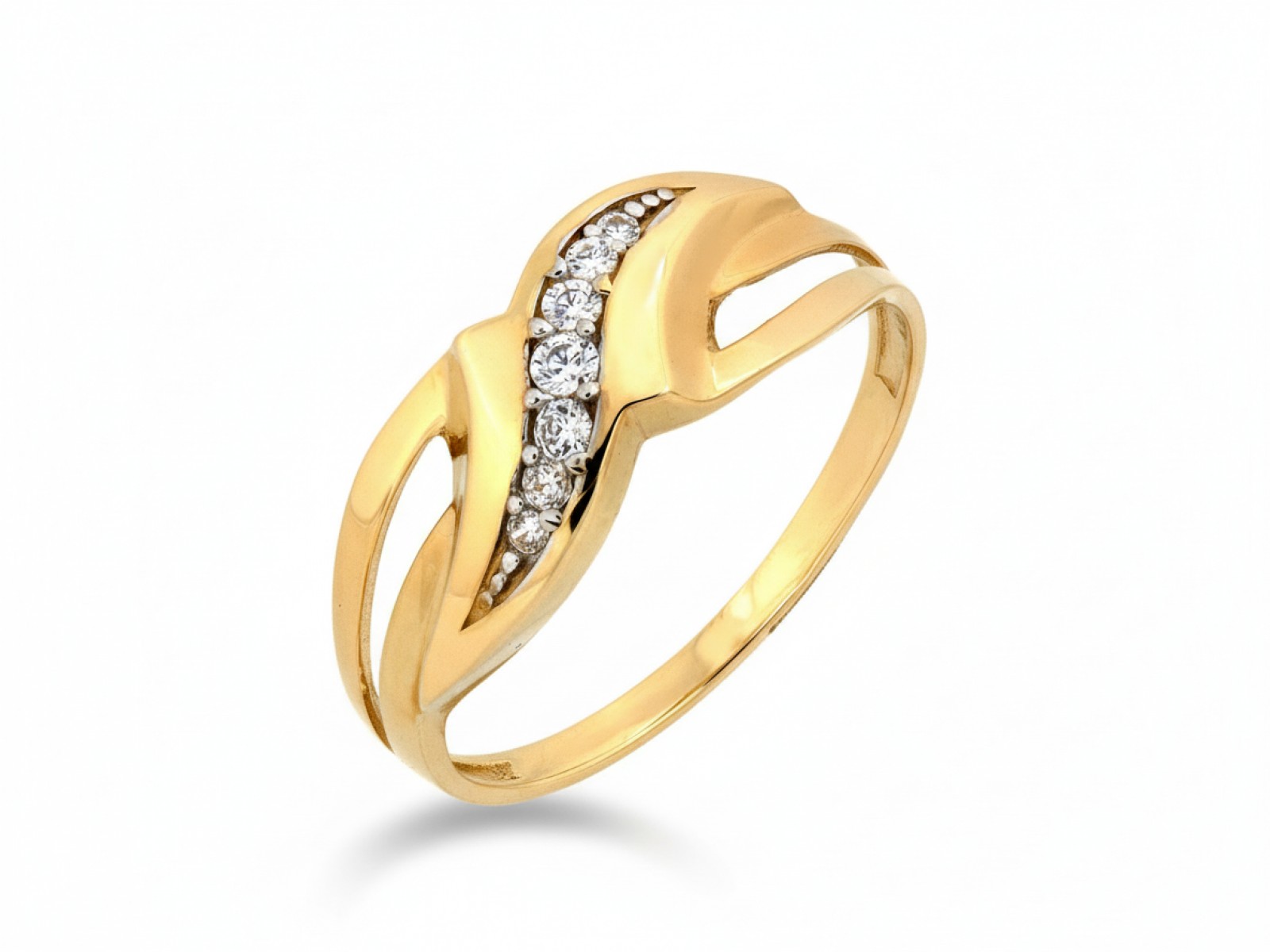 Prstýnek pro ženu ze zlata 585 zirkon, značkový, lesklý, 14 karátový