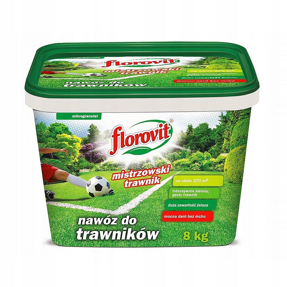 Florovit Nawóz do trawników zwalczający mech Mistrzowski trawnik 8kg 270 m2