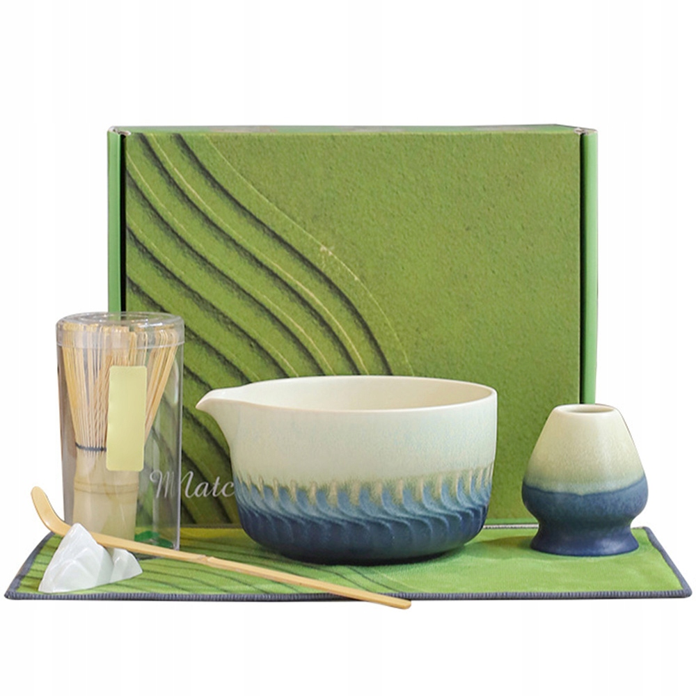 Bambusová Sada Na Matchu S Mísou, Šlehací Metlou A Příslušenstvím 7 Ks Jako Dárek