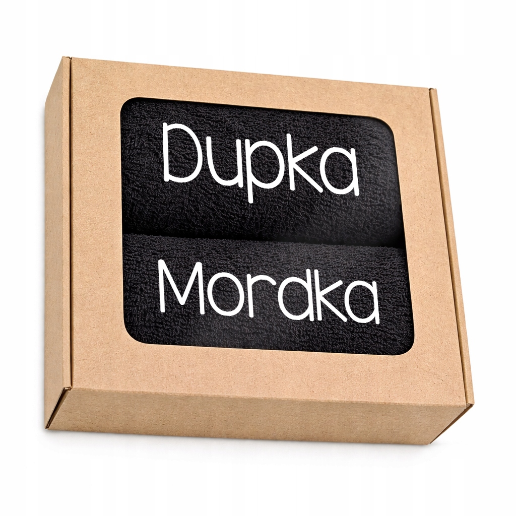 Sada ručníků 50x100 Výšivka pro chlapce manžela Dárek Dupka Mordka Černá
