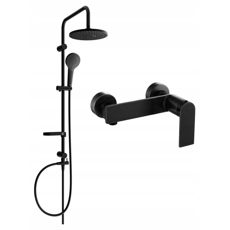 Mexen Erik stenová sprchová súprava s dažďovými tryskami a batériou Zero