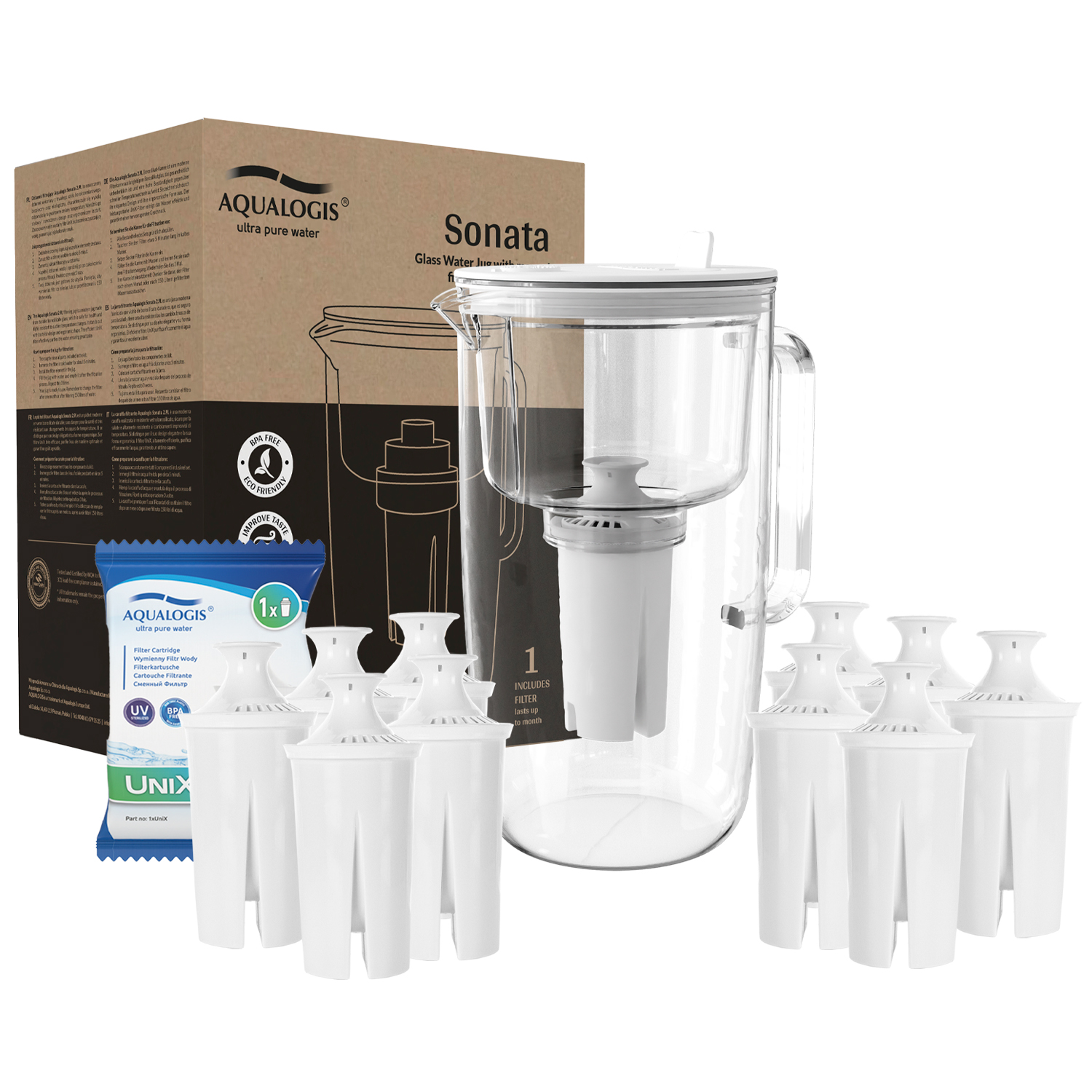 Filtrační konvice Aqualogis Sonata 2,9 l bílá 10 náplní