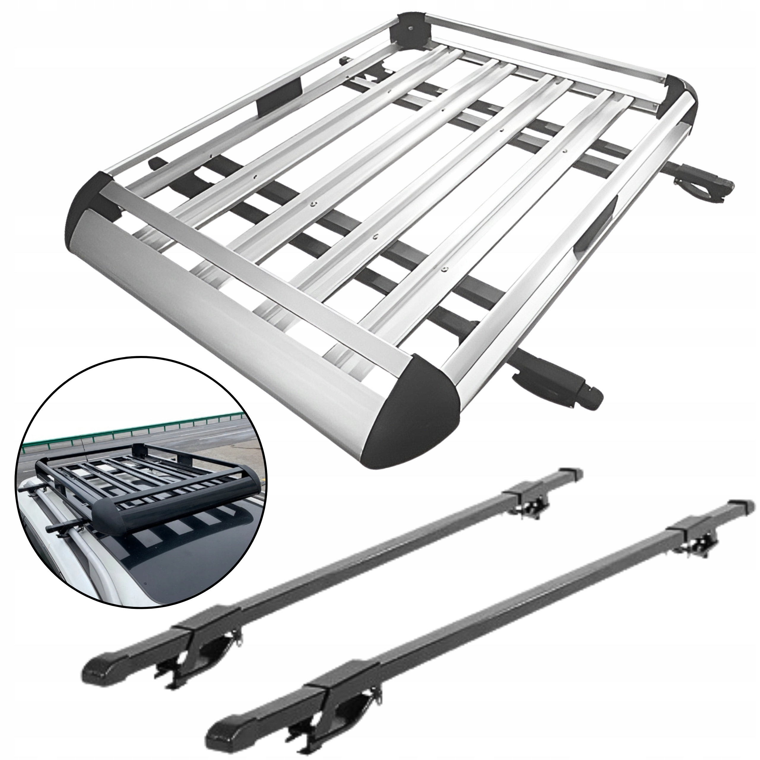 Univerzálny Nosič Pre Strešný Kôš 127x96 Offroad Aluminiový Priestranný Nosníky