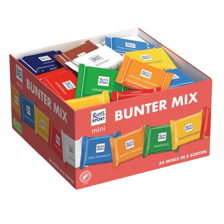 Levně Čokoládky Ritter Sport Bunter Mini Mix x 84 ks