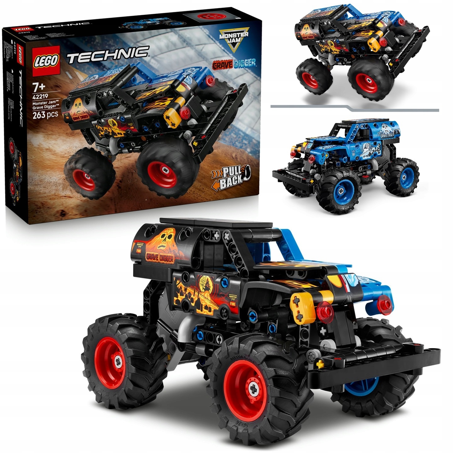 LEGO 42219 TECHNIC MONSTER JAM GRAVE DIGGER OGIEŃ I LÓD + KATALOG W PDF
