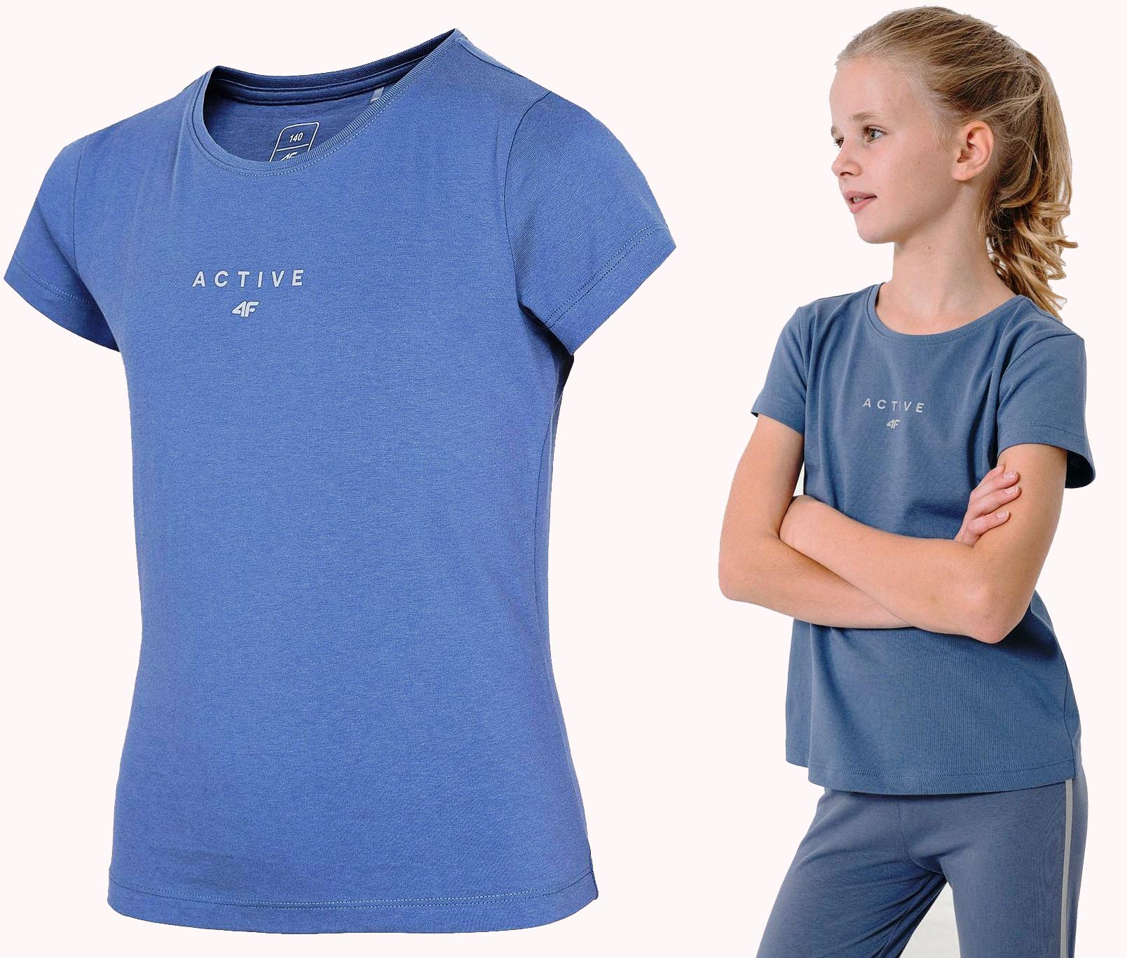 

Koszulka Dziewczęca Tshirt 4F Bawełna JTSD002 146