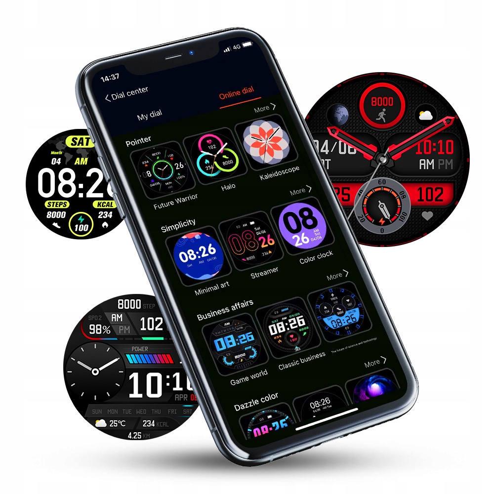 Smartwatch Zegarek Sportowy GPS Manta Activ X czarny 2 paski Rozmowy puls Kompatybilność systemowa Android iOS