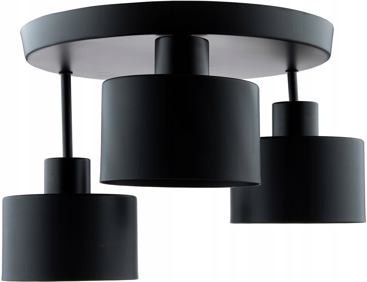 

Sufitowa Lampa Czarna Spot Okrągła do Led 3x E27