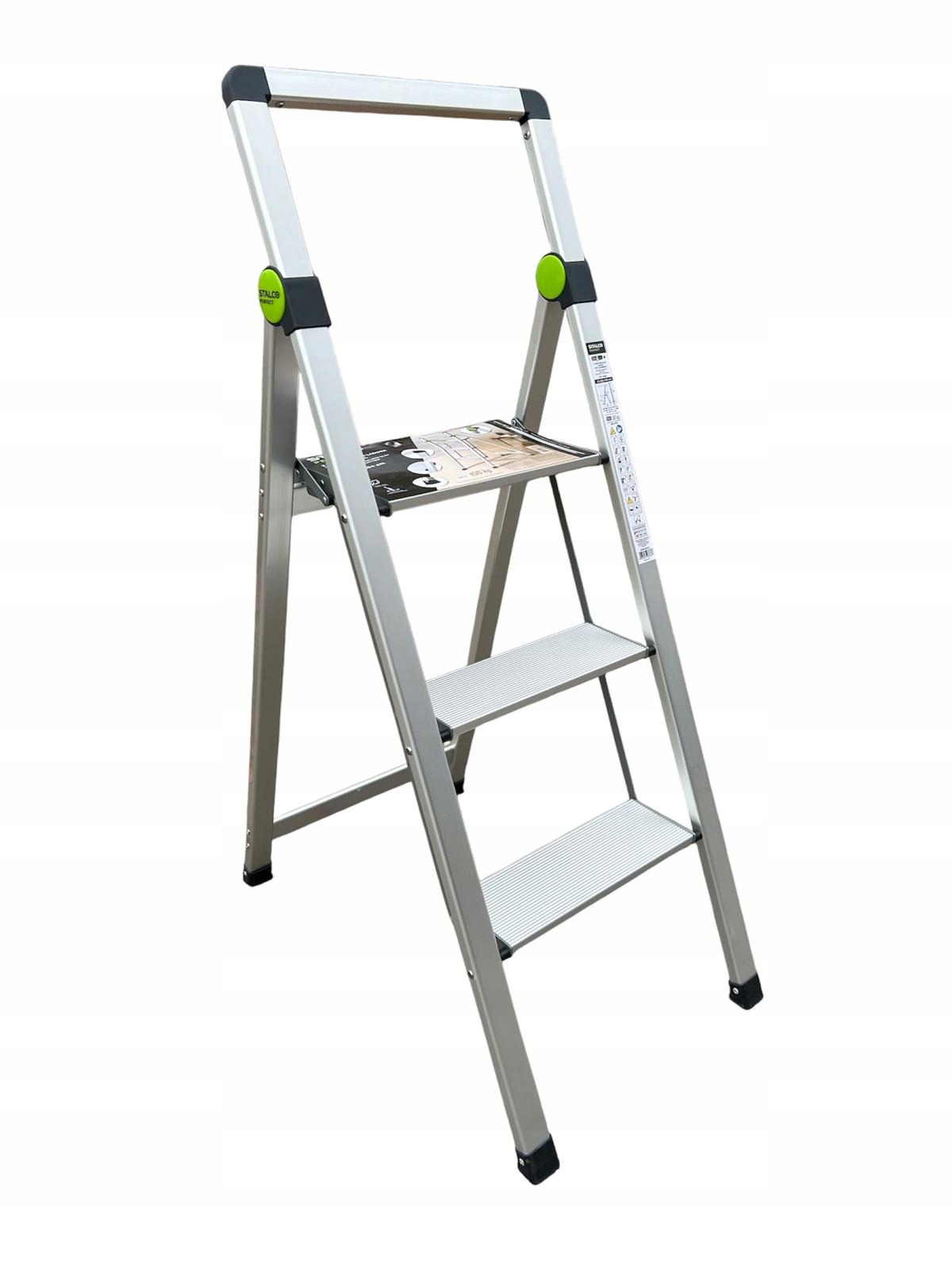 Skladací Domáci Rebrík Mini Slim 3 Stupne Držiak 150 Kg Stalco