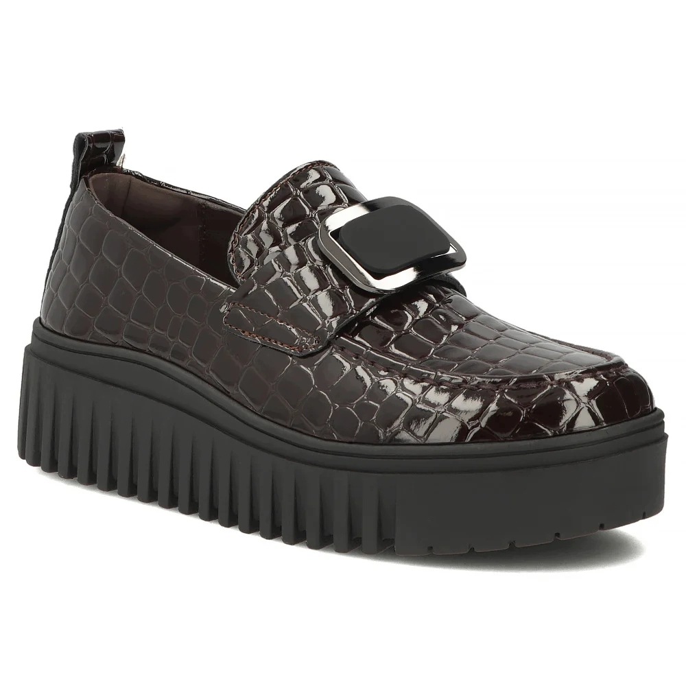 Buty damskie skórzane półbuty na platformie Filippo wsuwane r.38