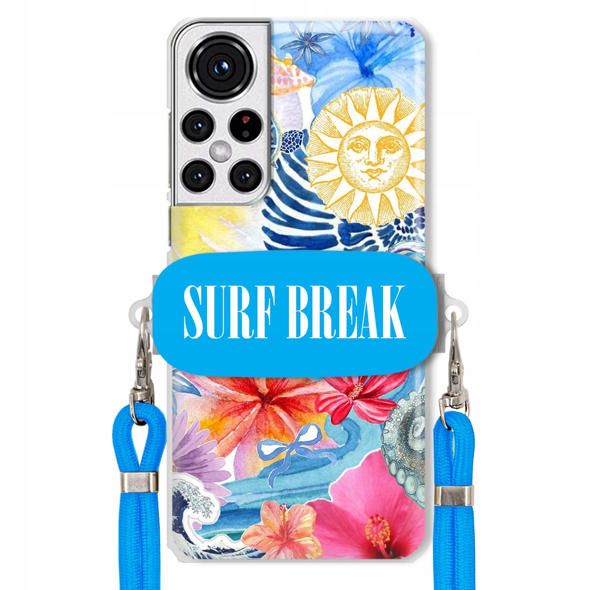 Puzdro pre Samsung S22 Plus Crossbody vodítko Blue držiak Surf Break Lata
