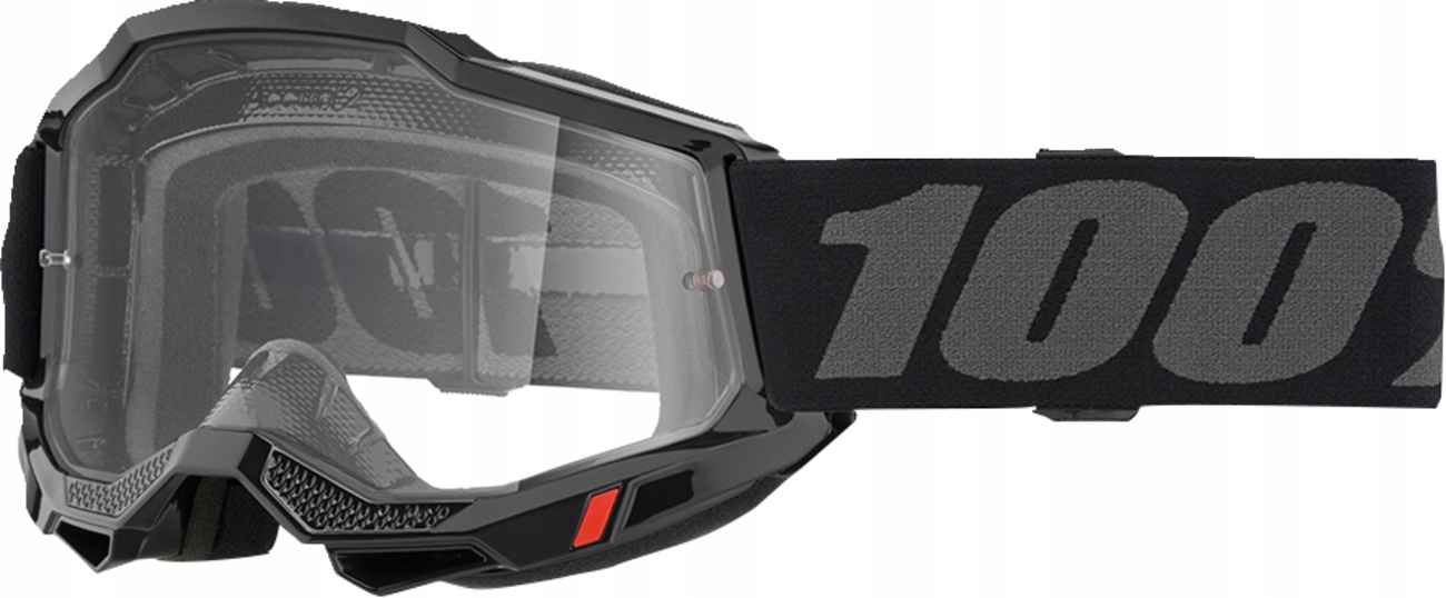 Gogle Enduro 100% Accuri 2 Czarno-pomarańczowe Szybka Przeźroczysta