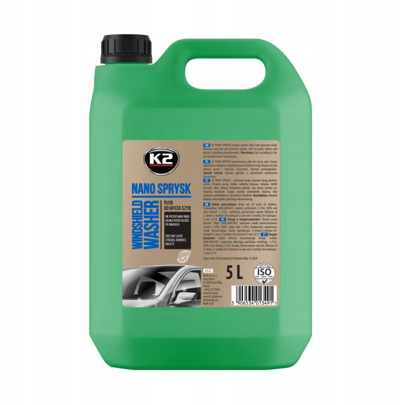 K2 Nano Sprysk Letni Płyn Do Spryskiwaczy 5L Lejek