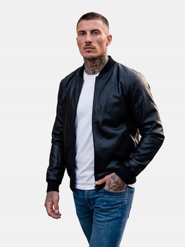 Černá kožená pánská Bunda 3A65 Denley_2XL