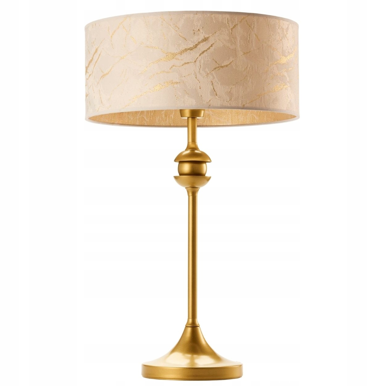 Stolová lampa Kaszmir zlatá biele tienidlo 1xE27 Do Kancelárie Nočná Lampa IP20