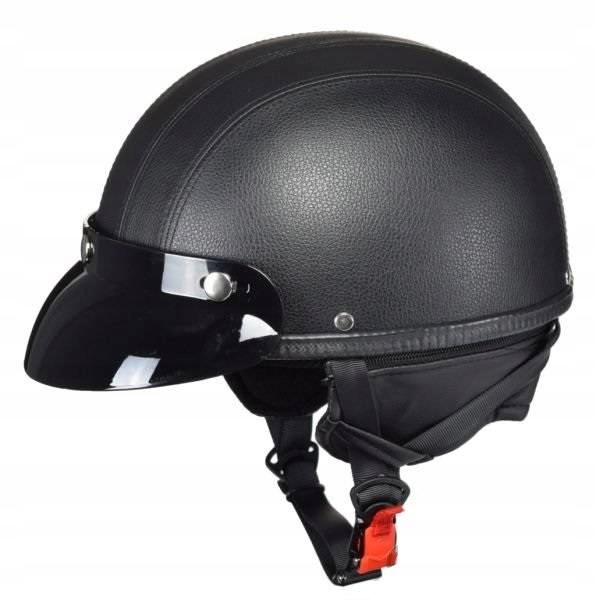 

Kask otwarty orzeszek jet awina 2 daszki skóra