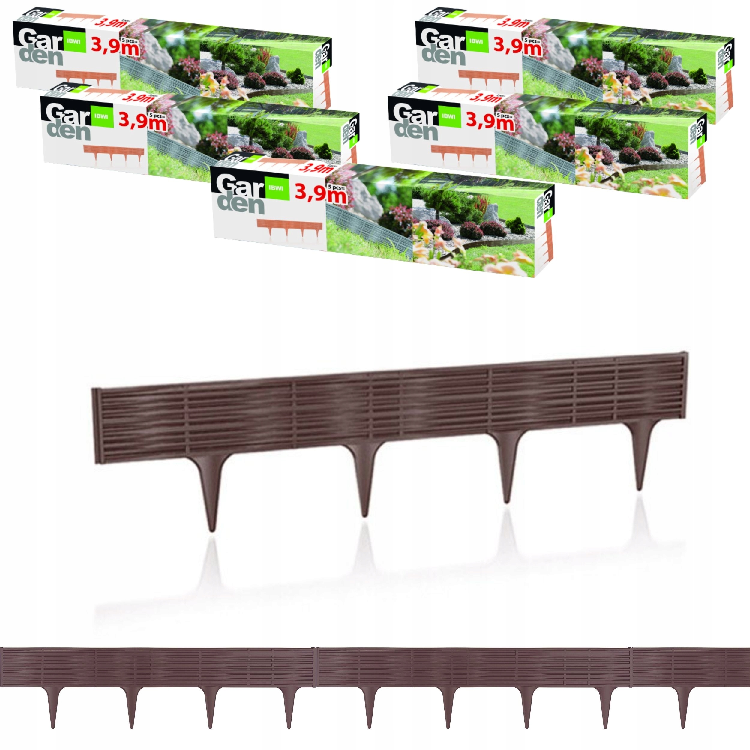 Pletený prútený záhradný plot Ibwi 19,5 m Obrubník Okraj