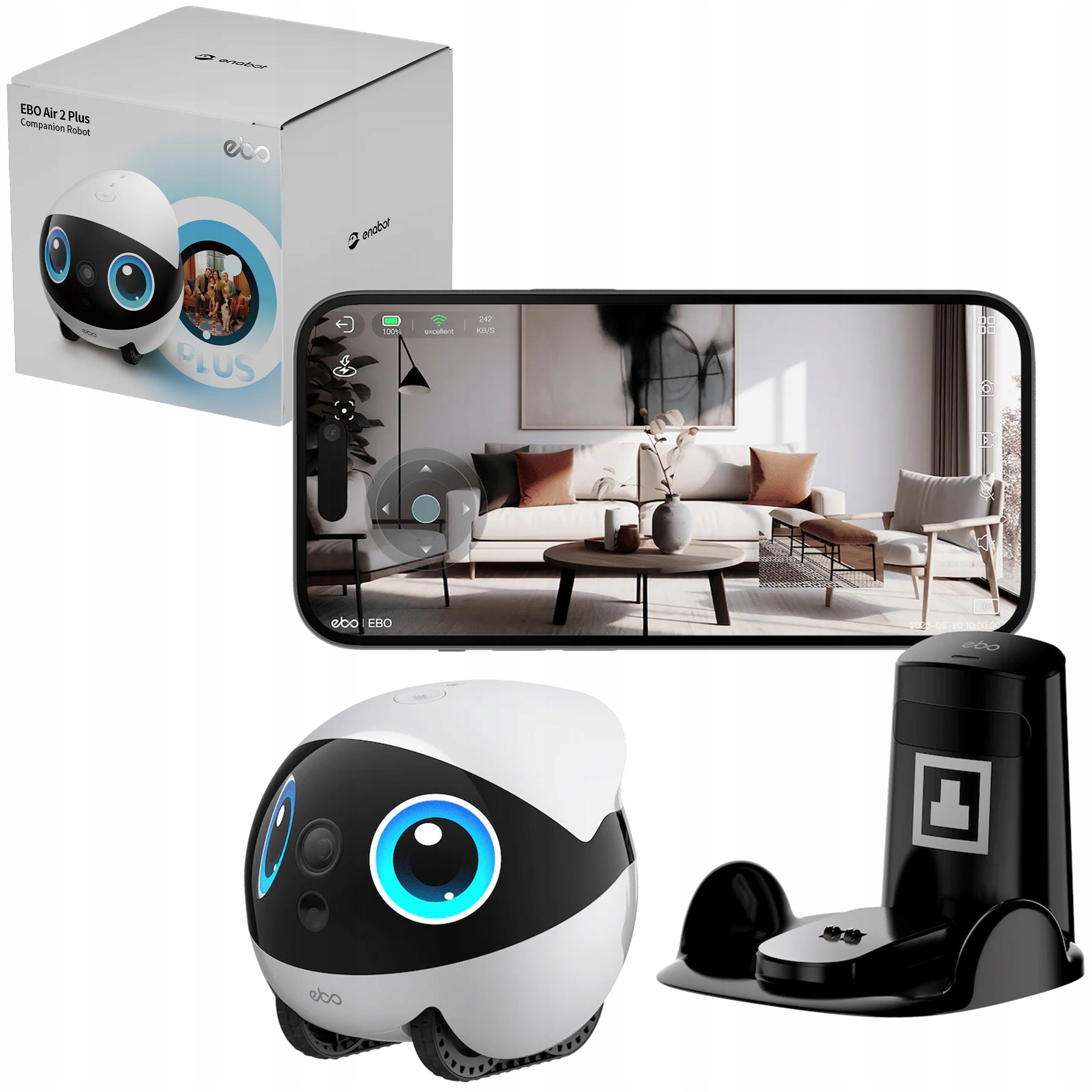 Enabot Ebo Air 2 Plus FamilyBot – Monitorovací robot s kamerou pro domácnost