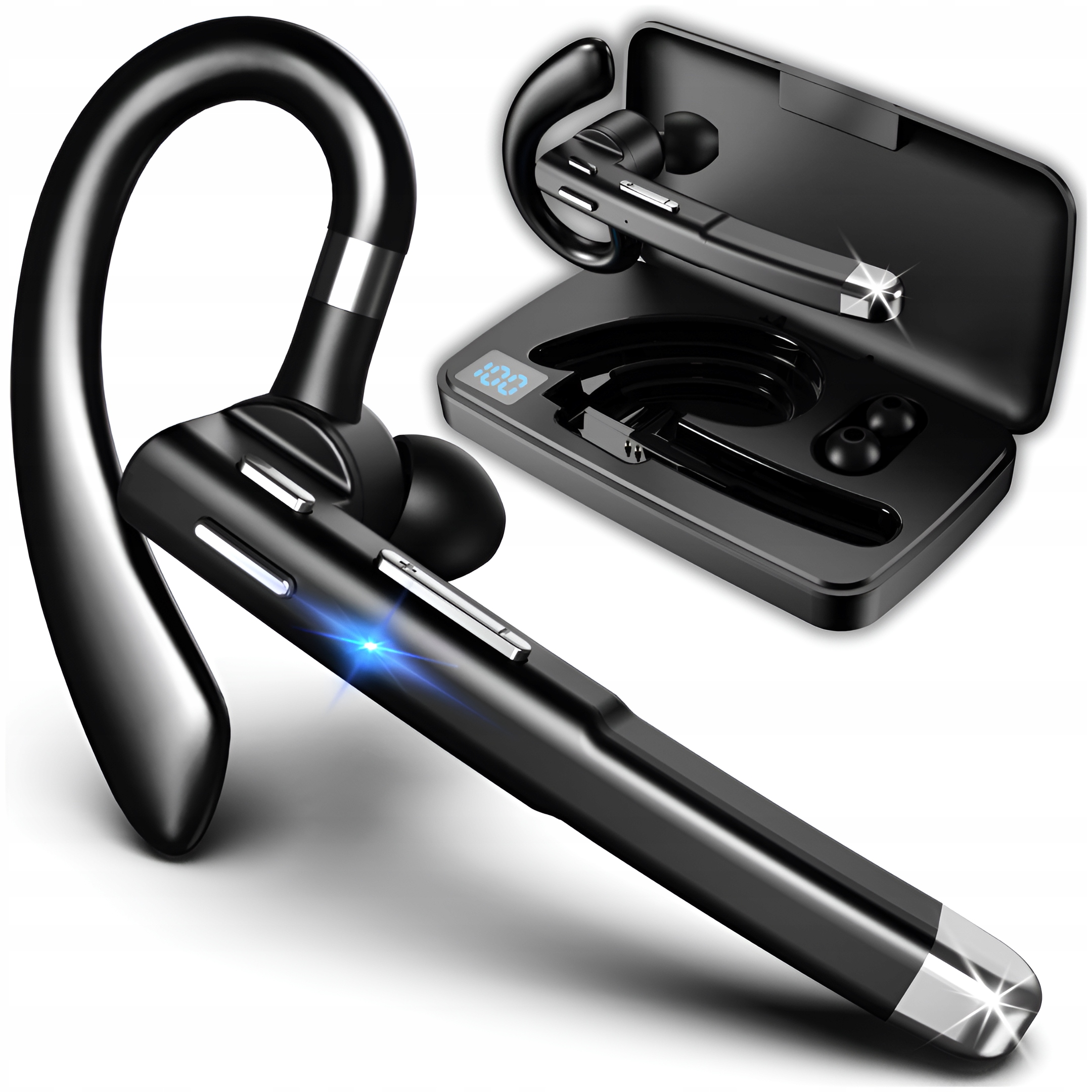 Słuchawka bluetooth do rozmów ZeeTech czarna Bluetooth 5.2 10 h