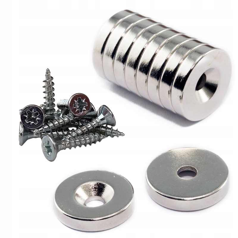 

Magnes Neodymowy 14x3 Z Otworem 8/4 10 Szt Mocne