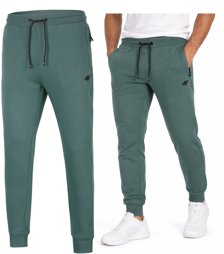 4F Męskie Spodnie Dresowe Joggery Bawełna Zamykane Kieszenie XXXL 3XL