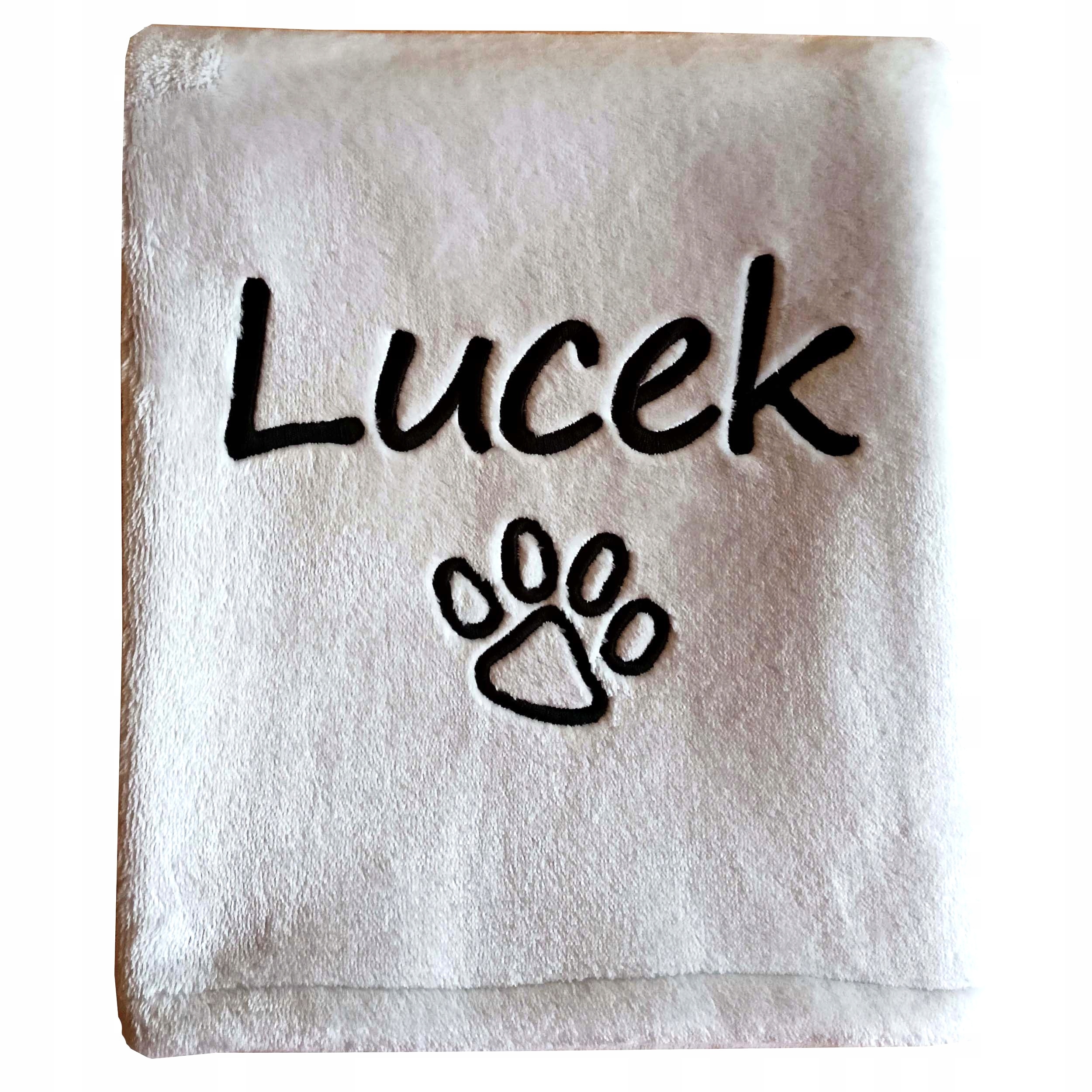 Levně Deka pro psa se jménem tlapky kosti Gruby Příslušenství dárek výšivka