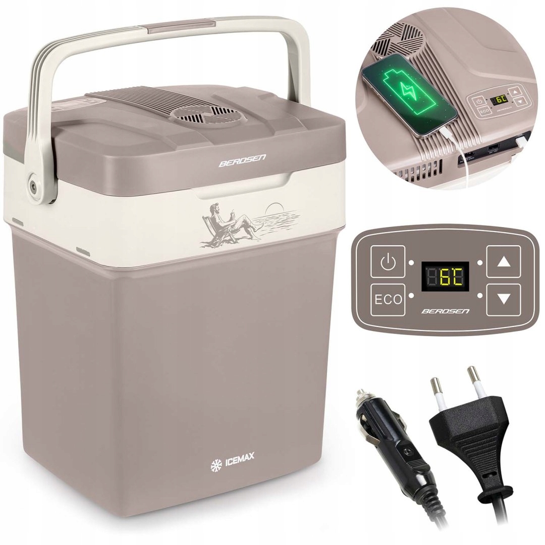 Turistická lednička Berdsen Icemax 29 litrů Eco režim tmavě šedá Berdsen