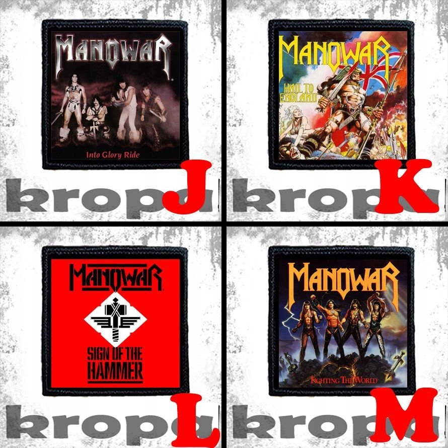 Naszywka MANOWAR 8 X 8 cm Dużo Wzorów! Rodzaj gadżetu muzyczny