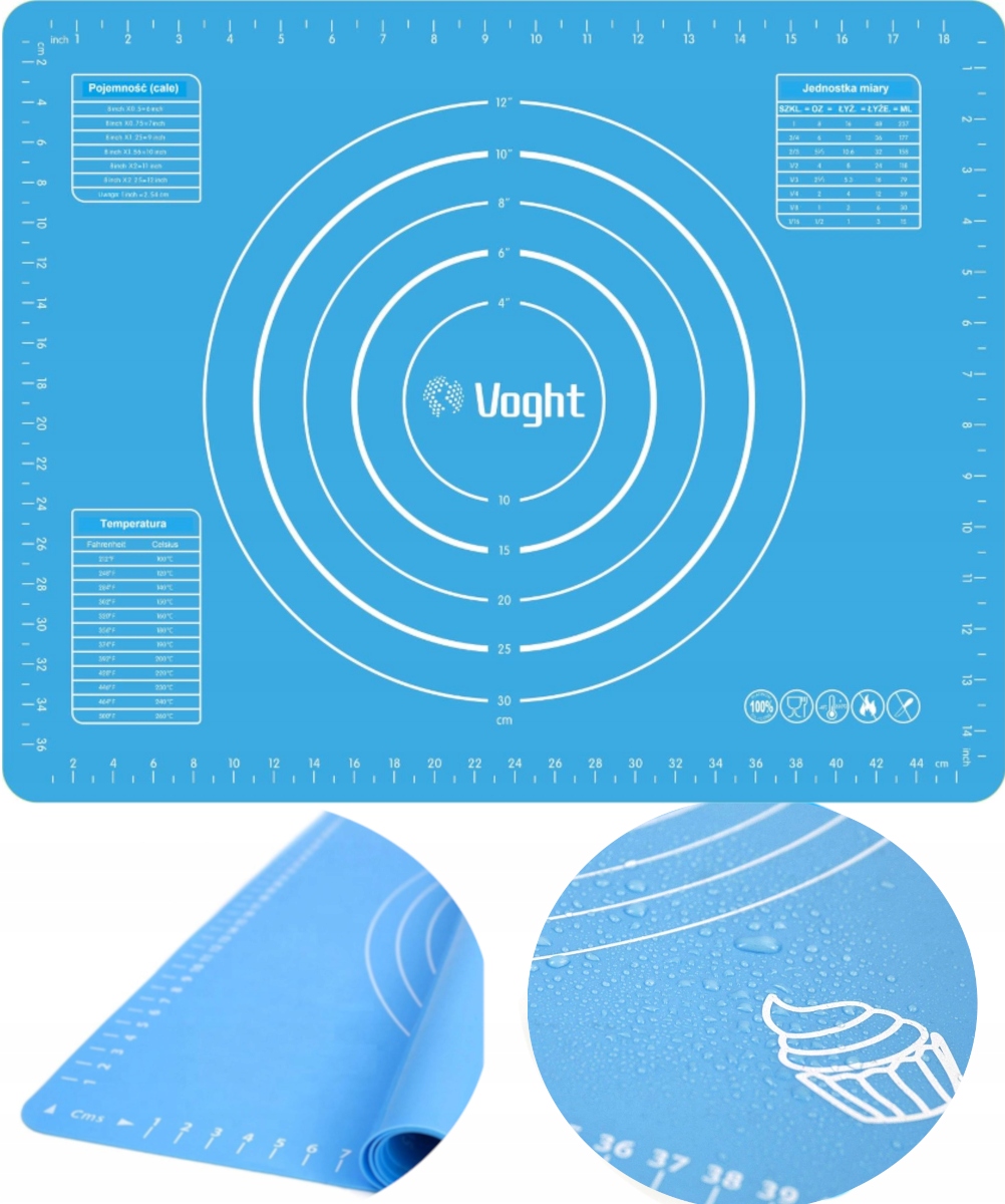STOLNICA SILIKONOWA MATA PODKŁADKA 40x50 NIEBIESKA
