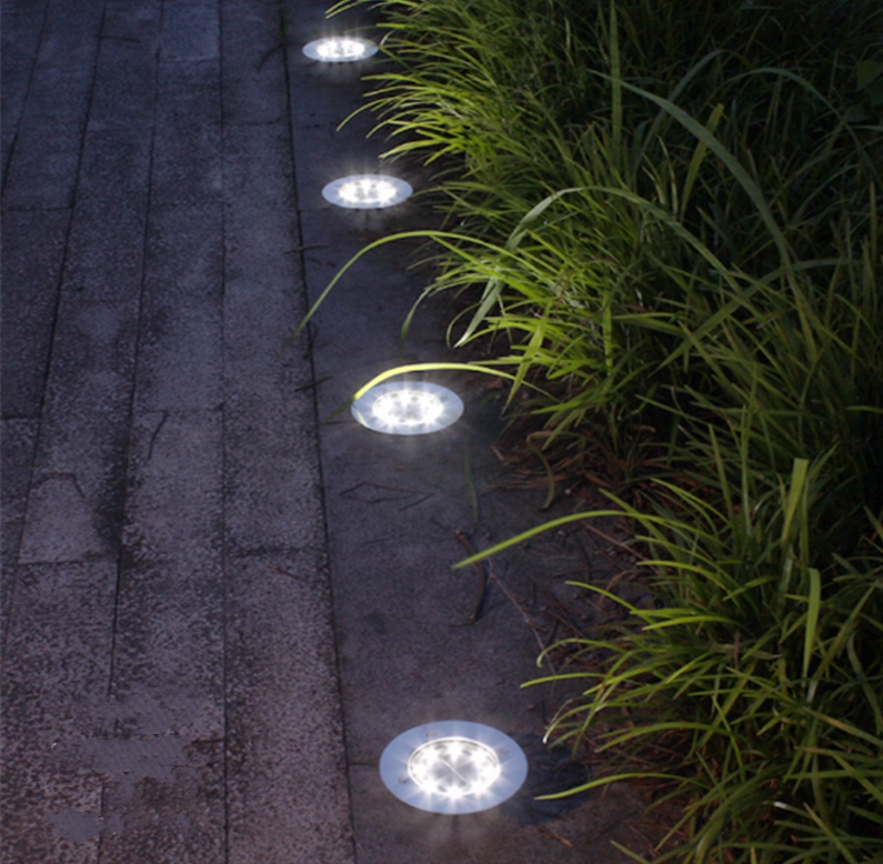 LAMPKI SOLARNE OGRODOWE GRUNTOWE ŚWIECĄCY DYSK x6 Marka inna