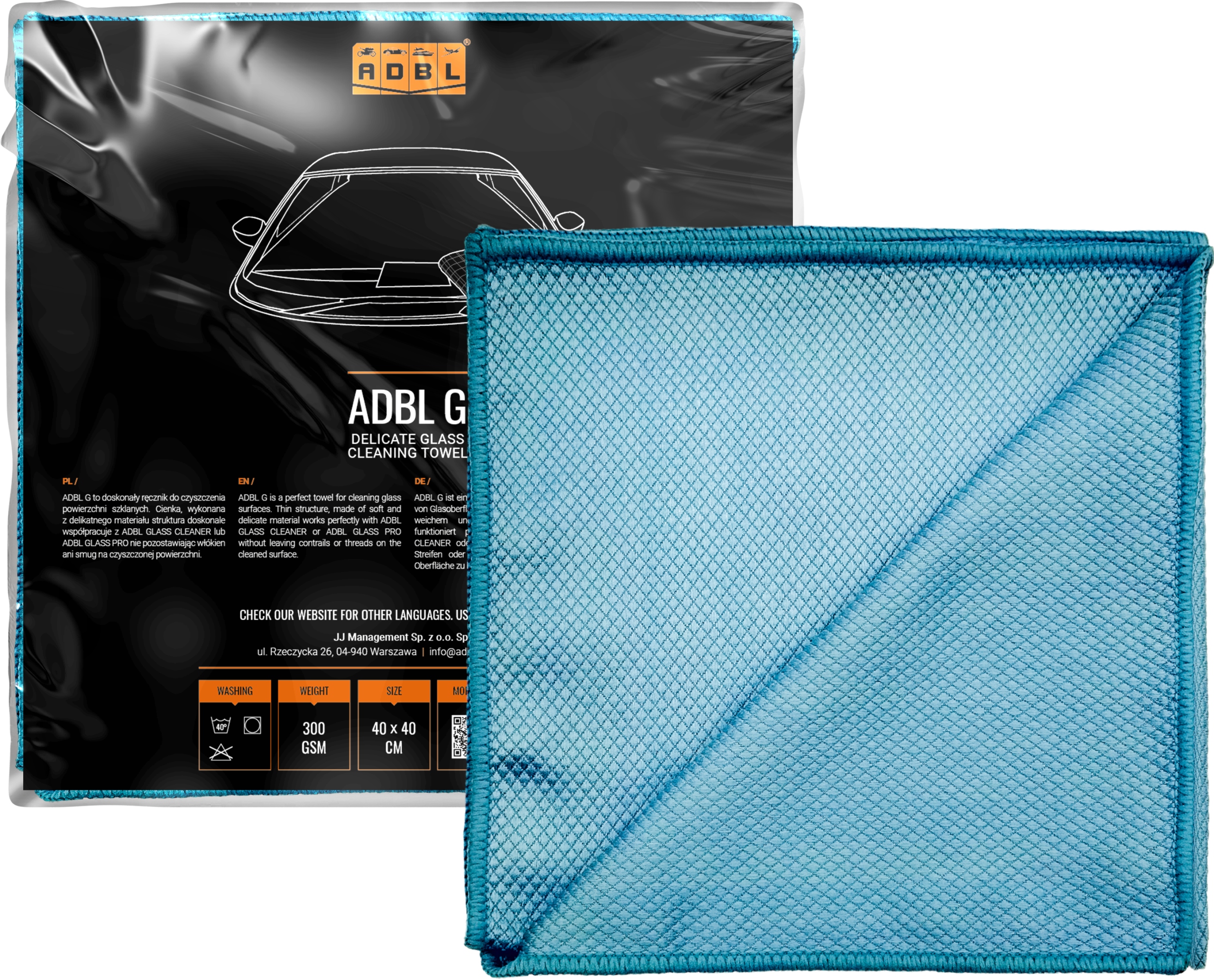 

Adbl G Mikrofibra do Mycia Szyb Bezsmugowa 40x40cm