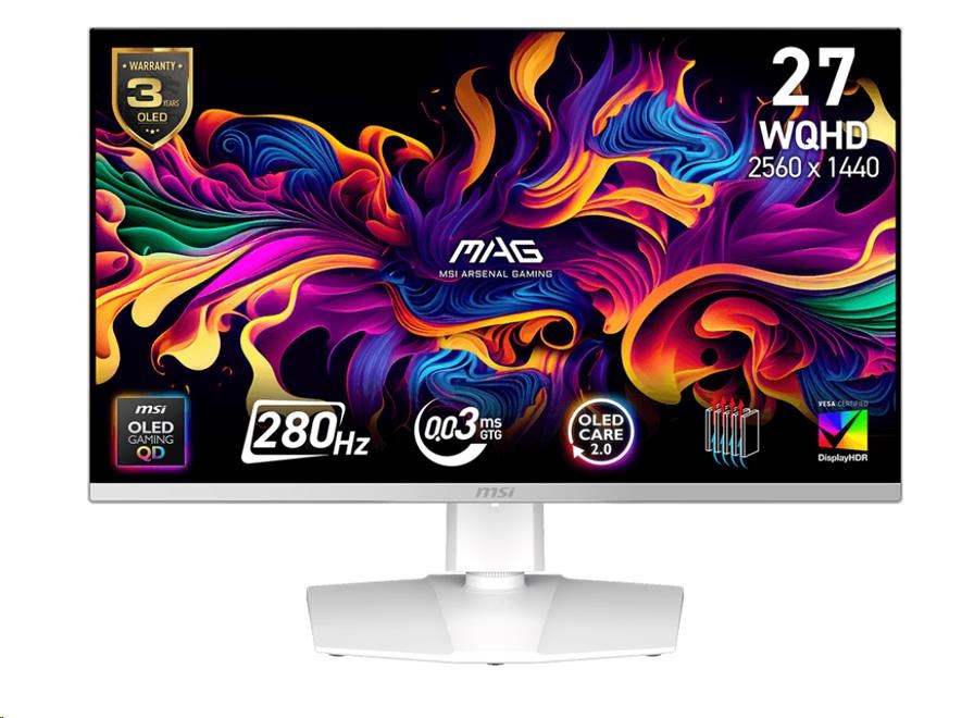 Msi Mag/ 272QPW X28/ 26, 5"/ Qd-oled/ Qhd/ 280Hz/ 0, 03ms/ Biela/ 3R Mag…