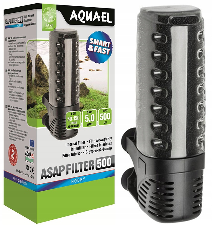 

Aquael Asap 500 Filtr Wewnętrzny Do 50-150L