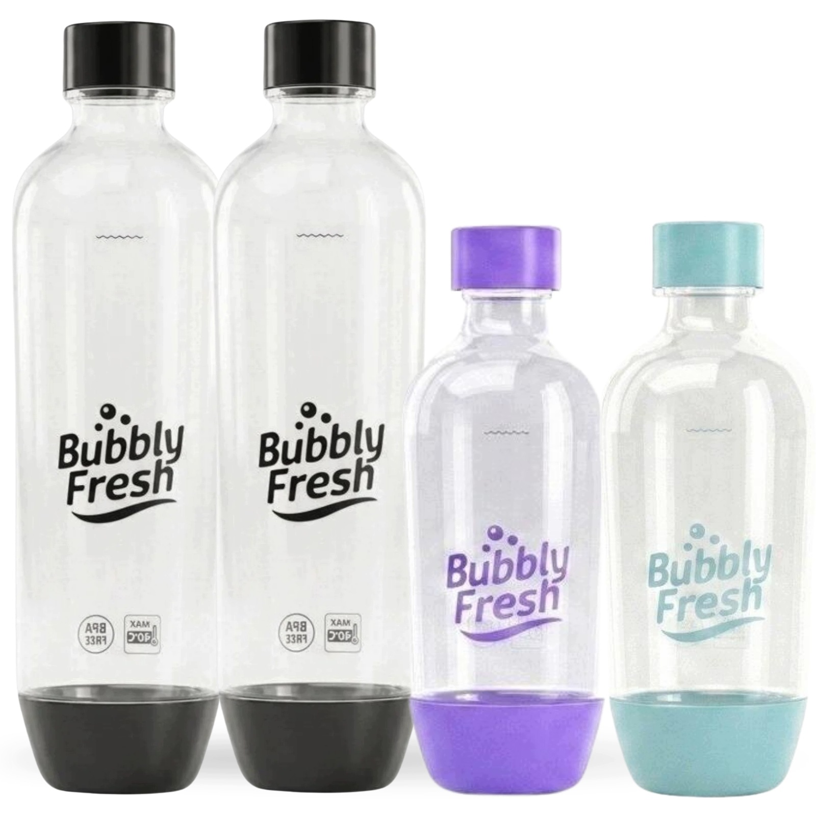4 lahve BubblyFresh na vodu do saturátoru SodaStream 2x 1 l 2x 0.5 l