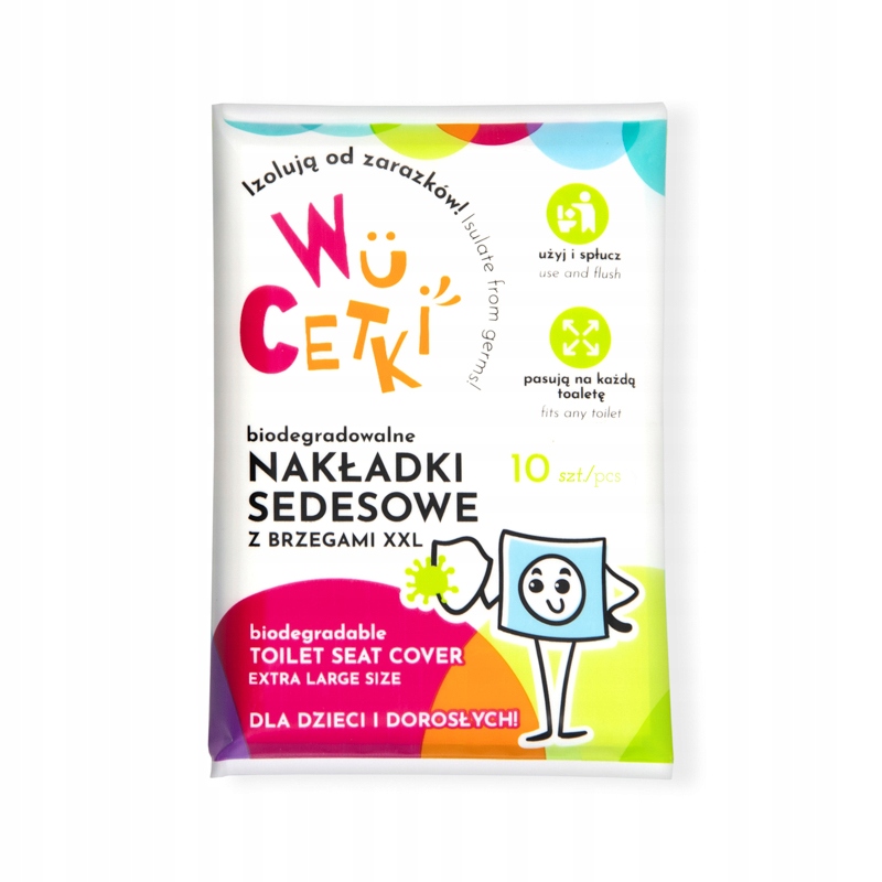WuCetki Jednorazowe papierowe nakładki na toaletę XXL dla dzieci dorosłych