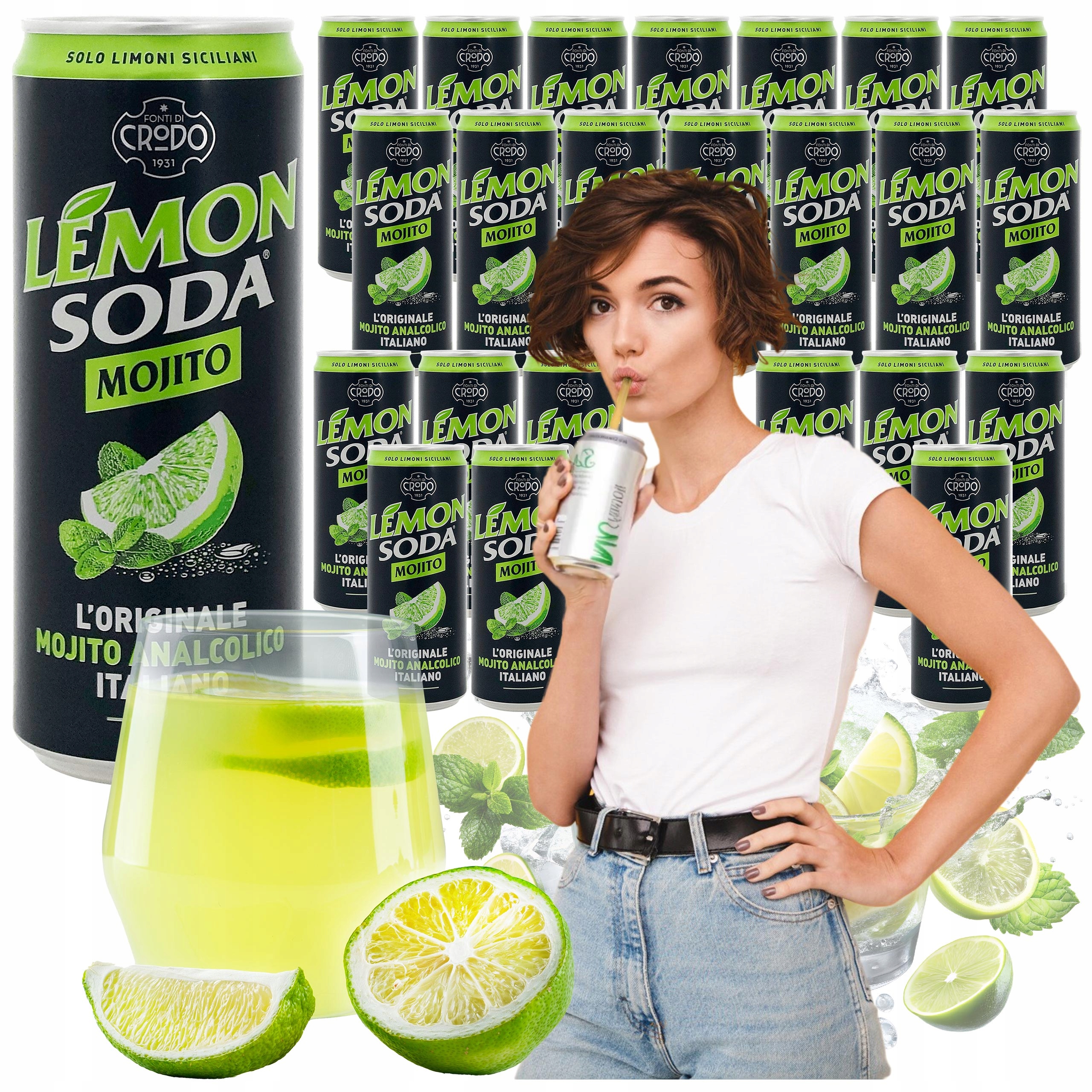Levně Nápoj Mojito Lemon Soda 24x0,33L Itálie – Citrusové Osvěžení