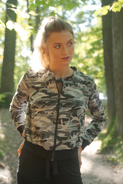 

Bluza damska bomberka moro szara bawełna S-xxl