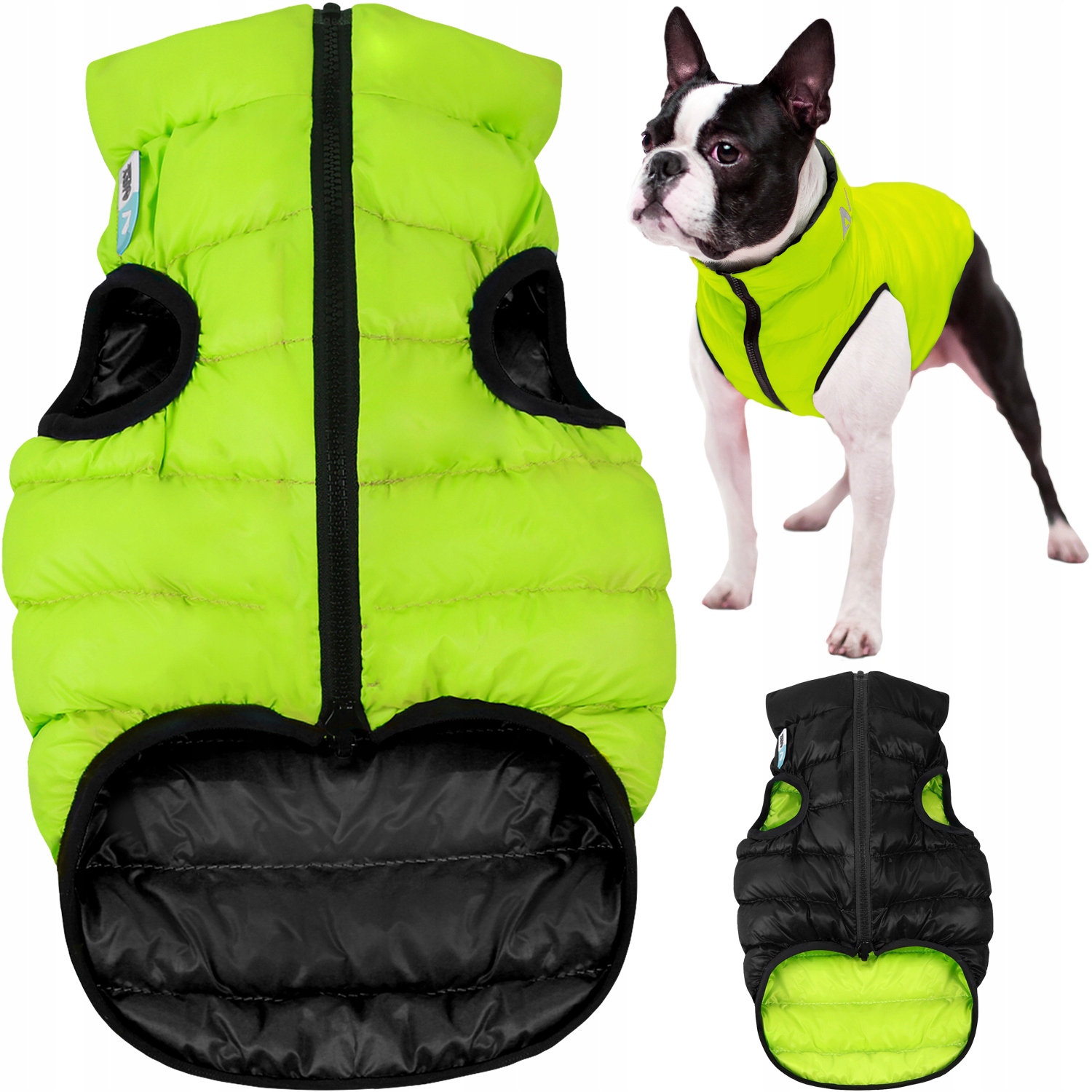 Dvoustranná bunda pro psa AiryVest, světle zelená-černá, velikost XL (L65)